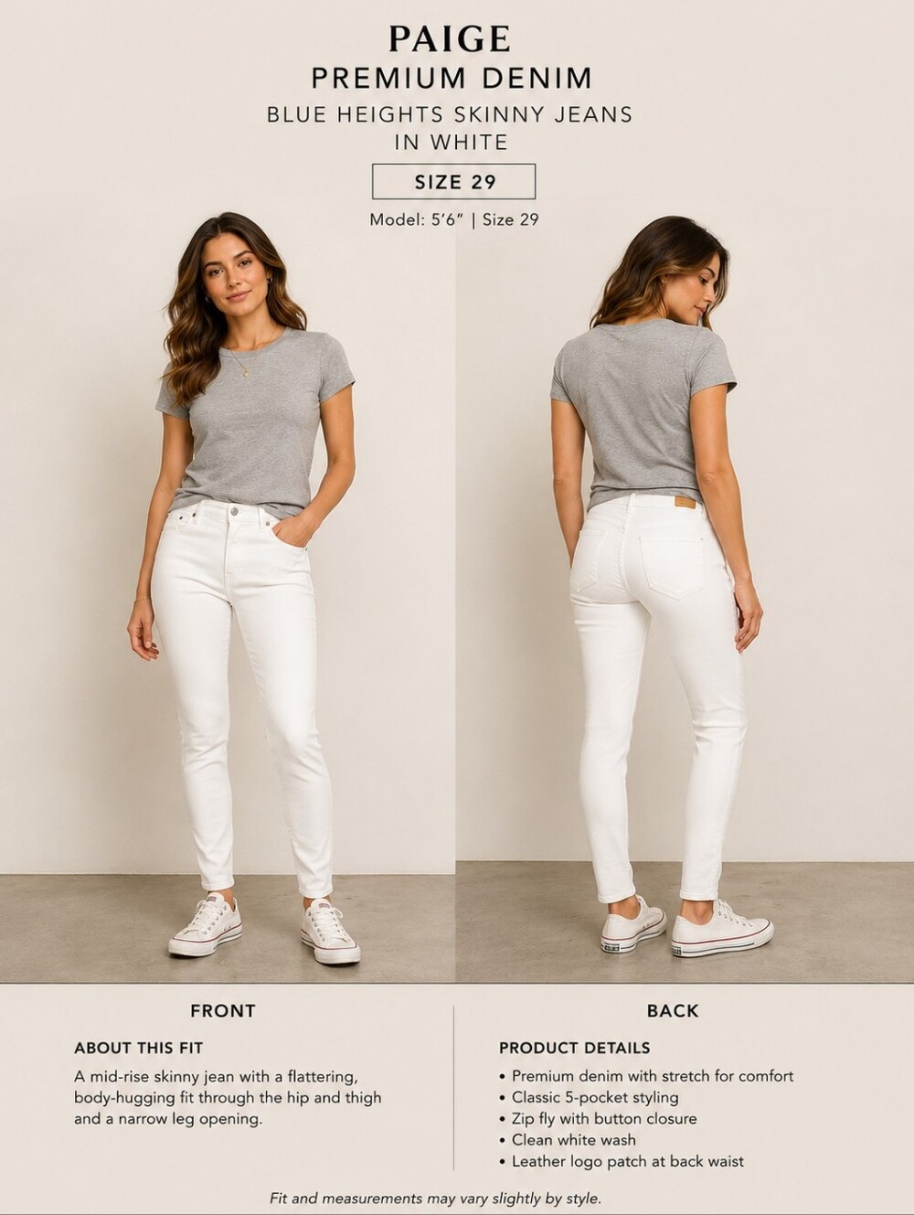 Paige Premium Denim (Blue Heights Skinny) Jeans In White